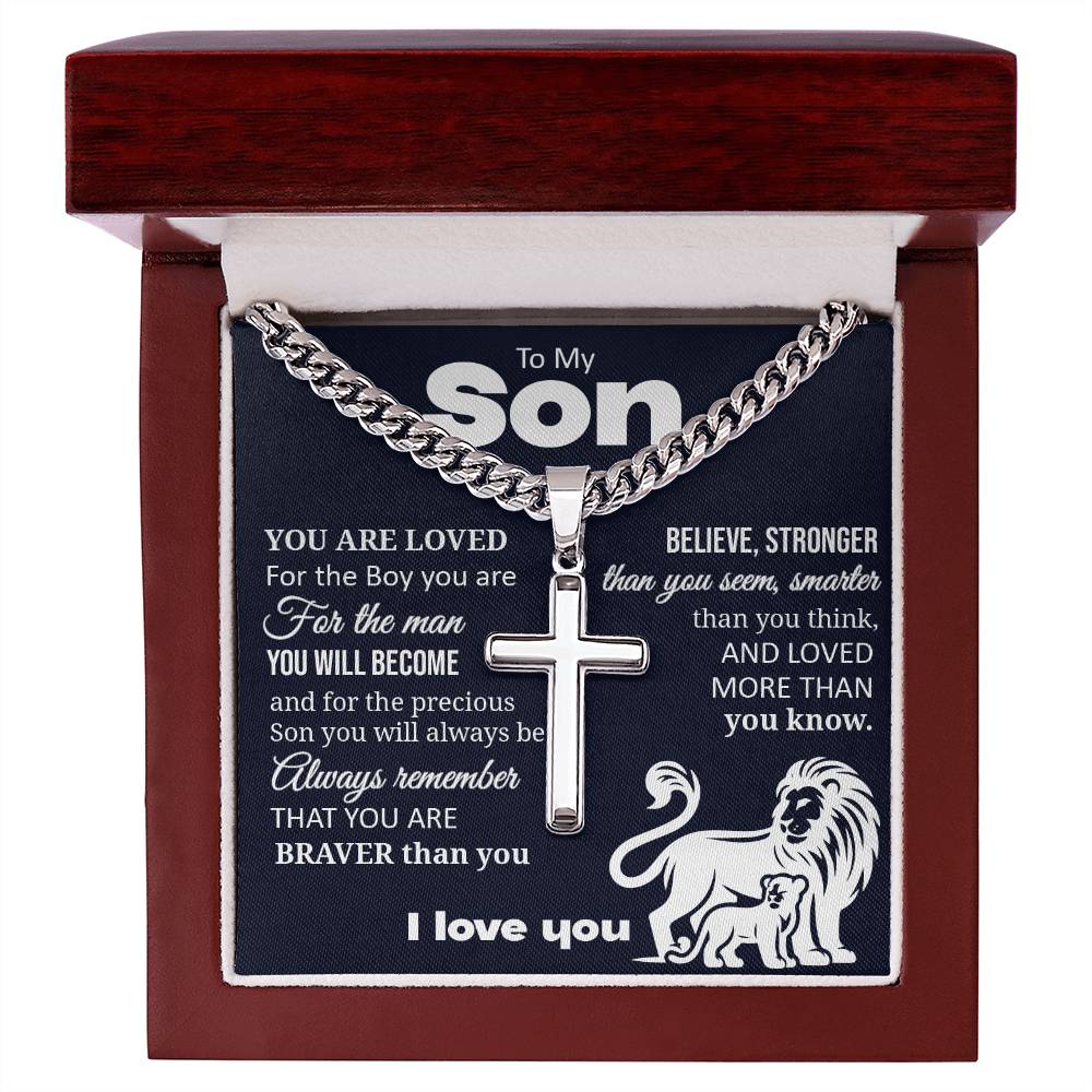 Cuban Chain with Cross Necklace