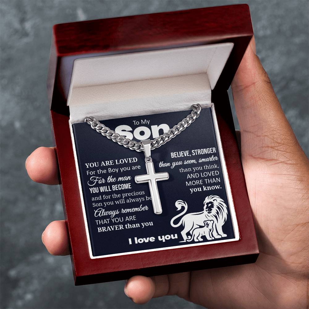 Cuban Chain with Cross Necklace