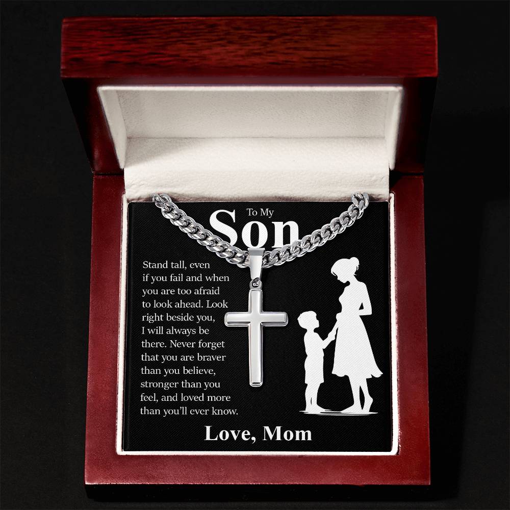 Cuban Chain with Cross Necklace
