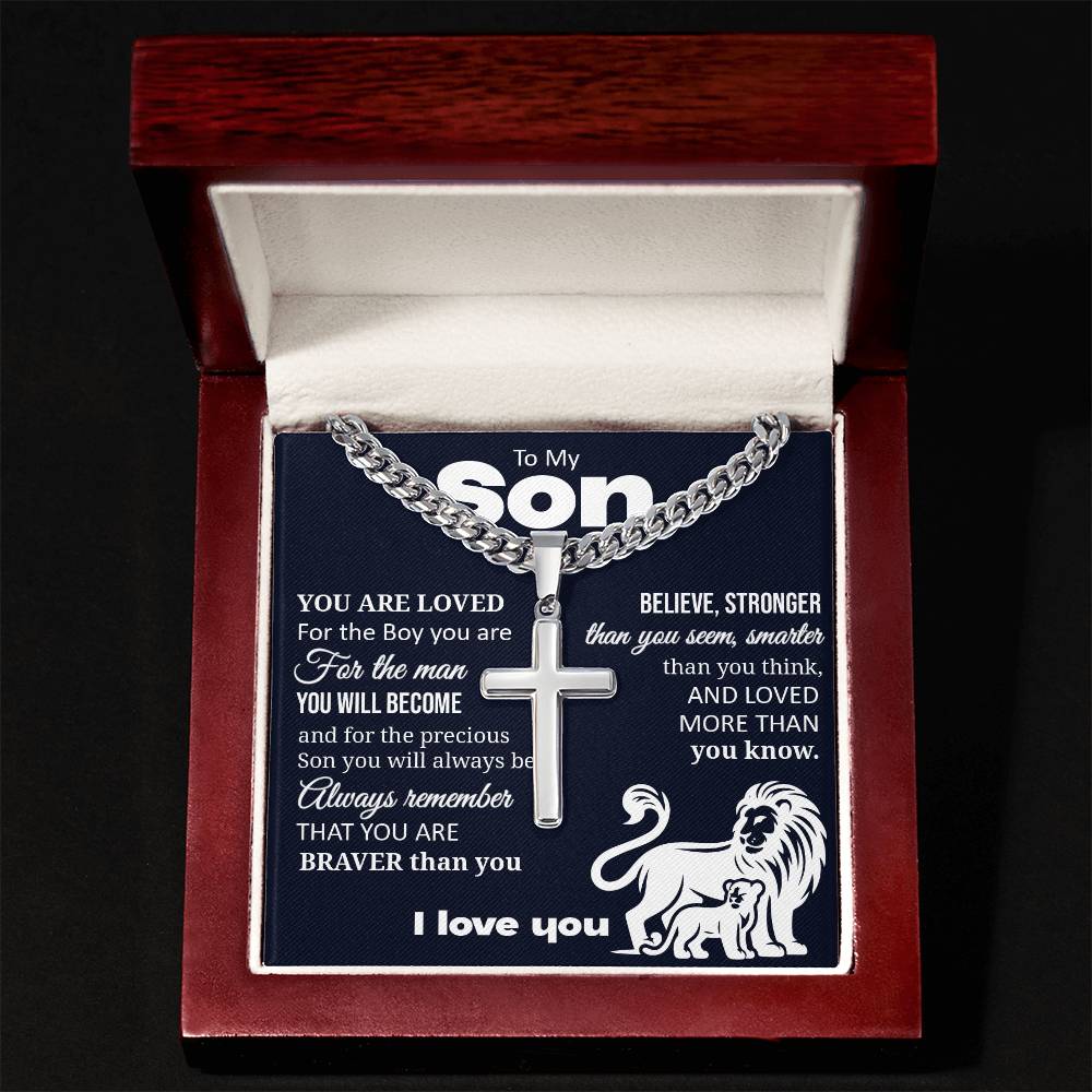 Cuban Chain with Cross Necklace