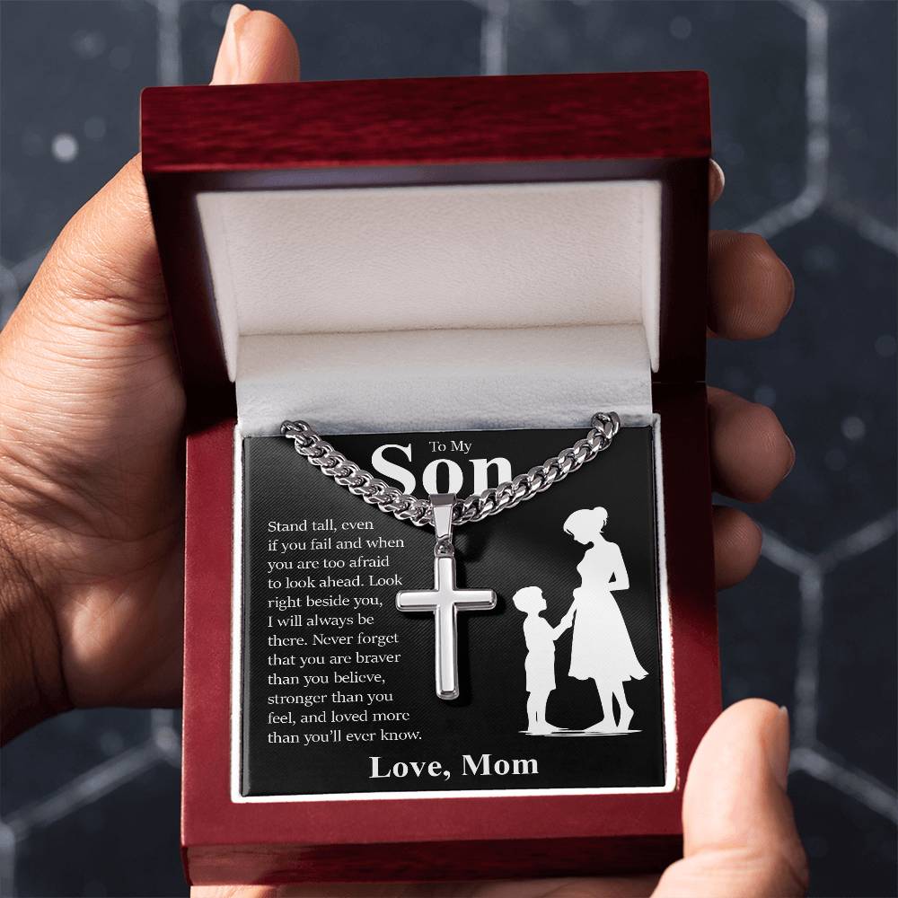 Cuban Chain with Cross Necklace