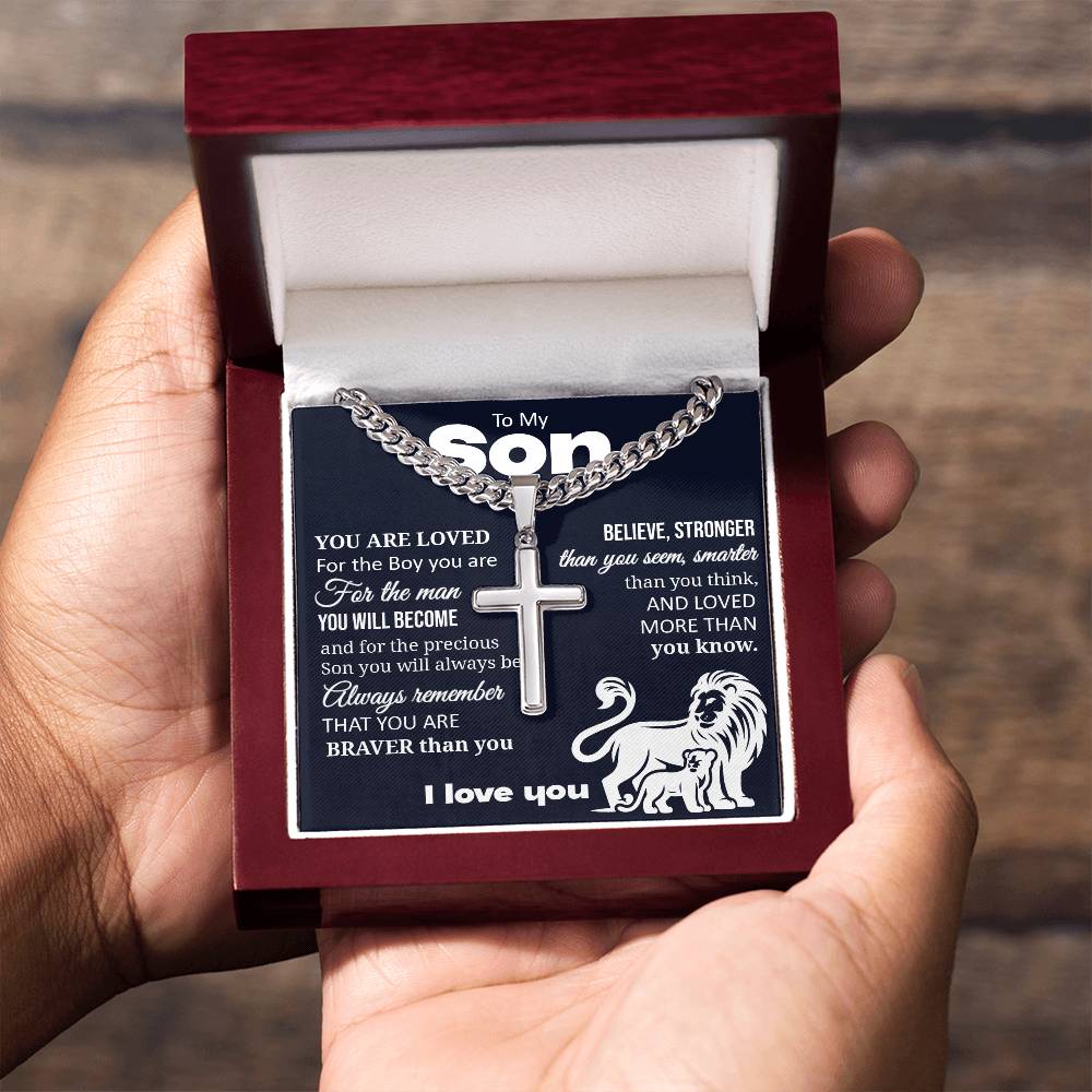 Cuban Chain with Cross Necklace