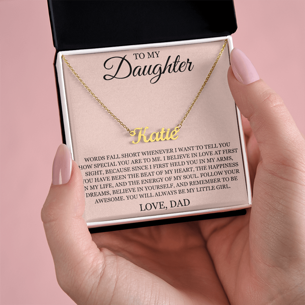 Custom Name Necklace – To My Daughter "Follow Your Dreams"