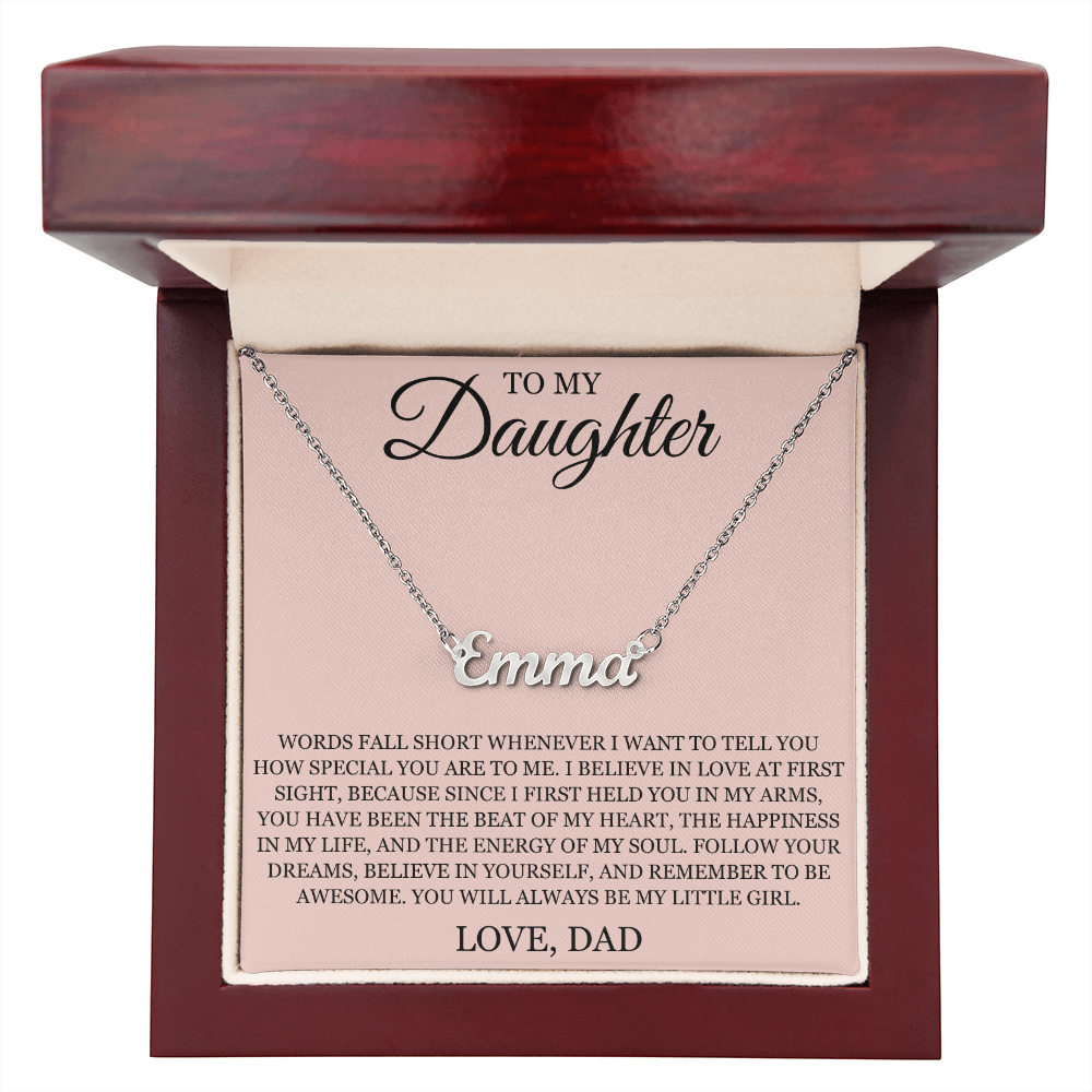 Custom Name Necklace – To My Daughter "Follow Your Dreams"