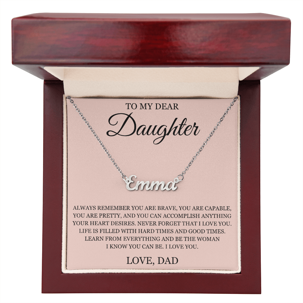 Custom Name Necklace - To My Daughter "I Love You"