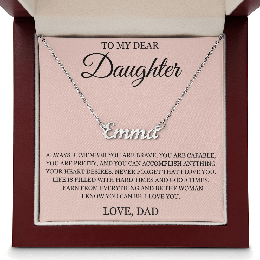 Custom Name Necklace - To My Daughter "I Love You"