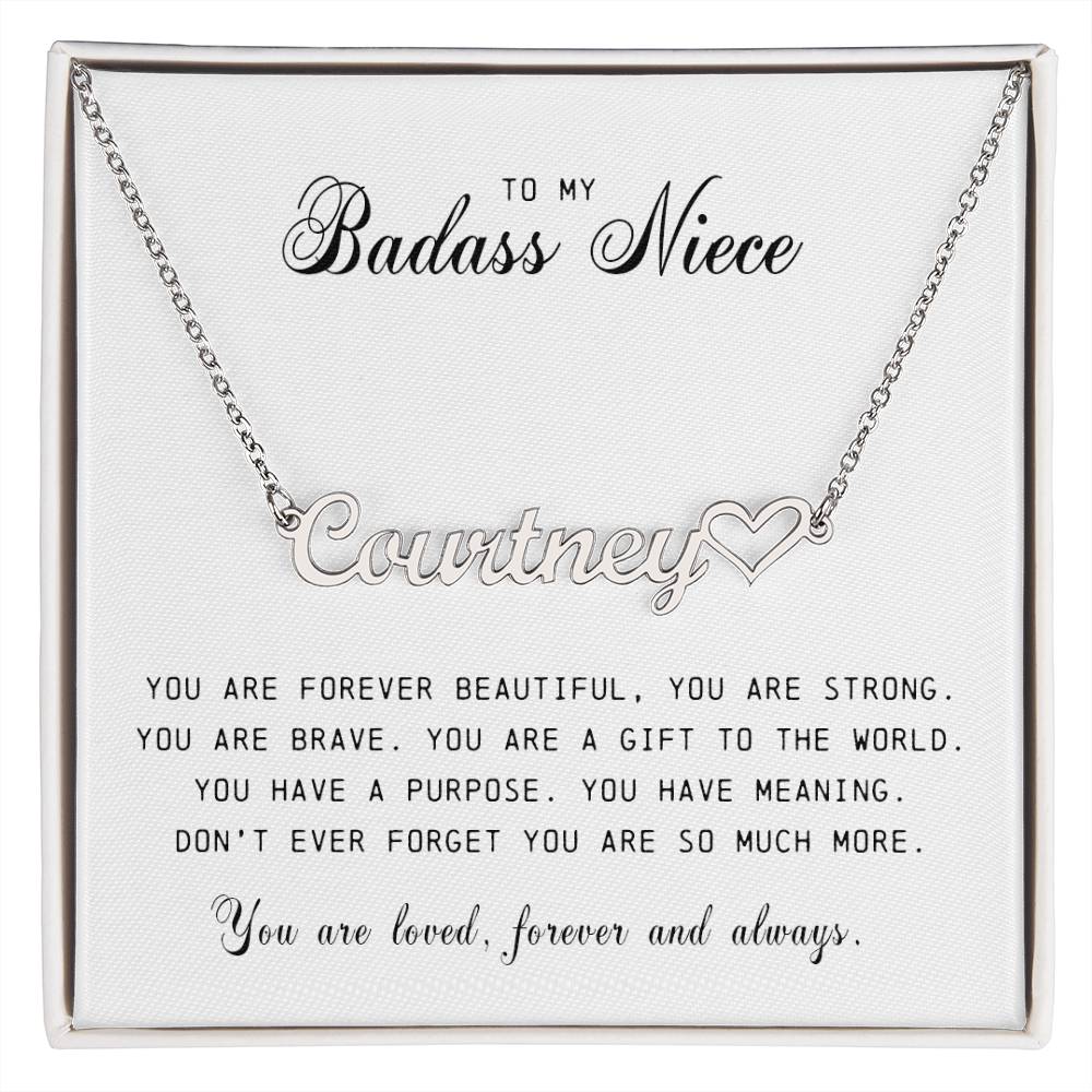 Niece Name Plate Necklace, Niece Gift