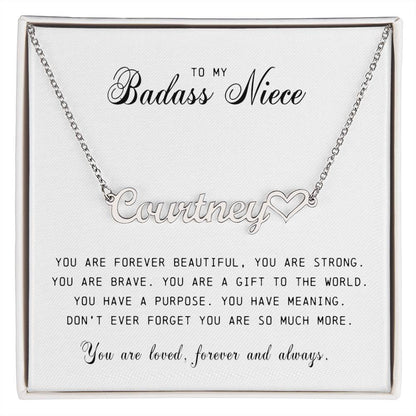 Niece Name Plate Necklace, Niece Gift