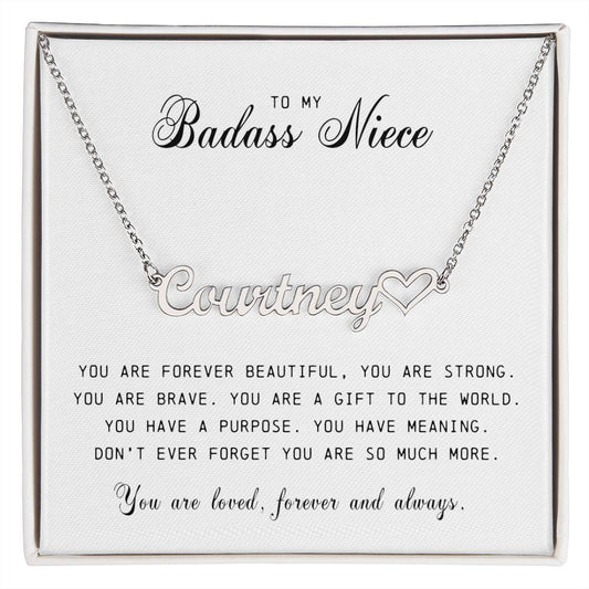 Niece Name Plate Necklace, Niece Gift