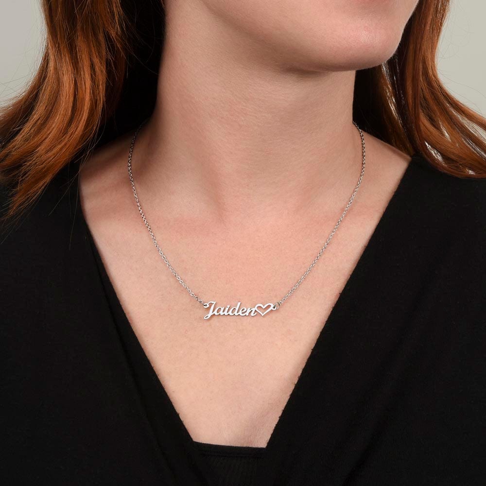 To My Stepdaughter, Customized Name Plate Necklace with Heart