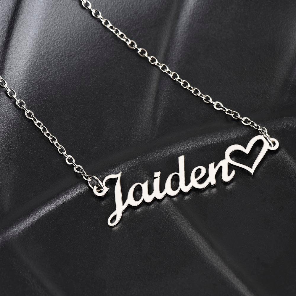 To My Stepdaughter, Customized Name Plate Necklace with Heart