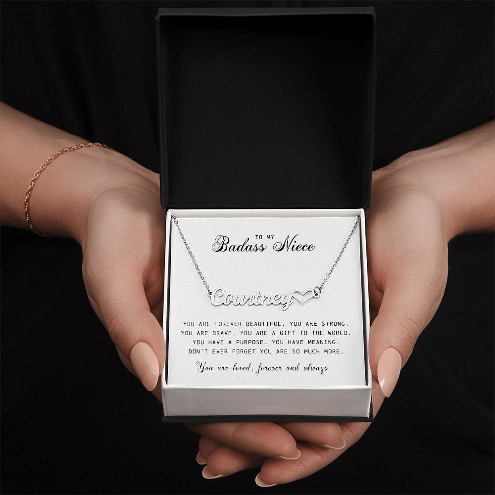 Niece Name Plate Necklace, Niece Gift