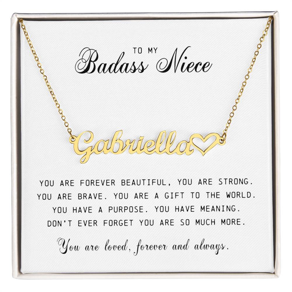 Niece Name Plate Necklace, Niece Gift