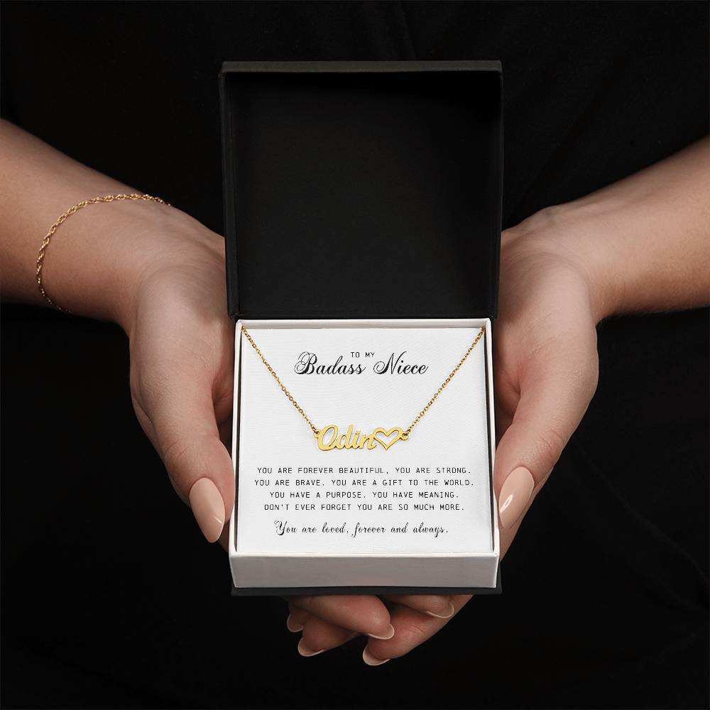 Niece Name Plate Necklace, Niece Gift