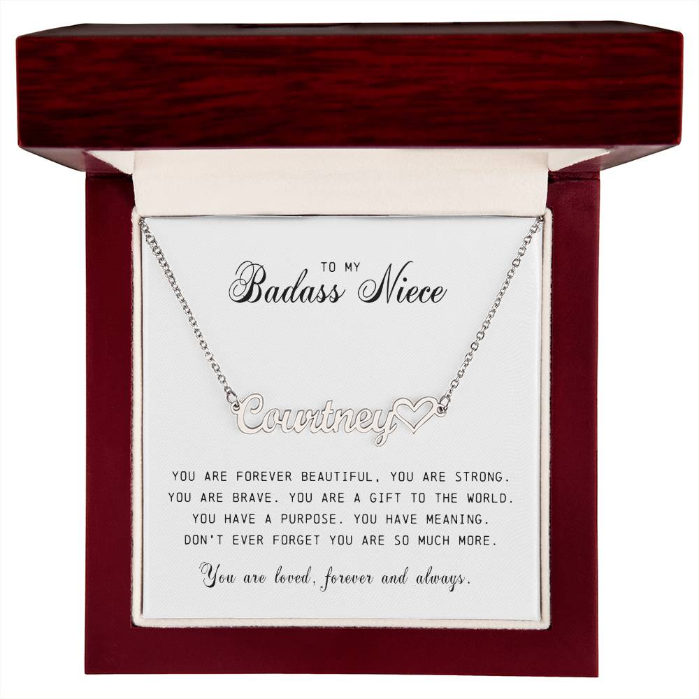 Niece Name Plate Necklace, Niece Gift