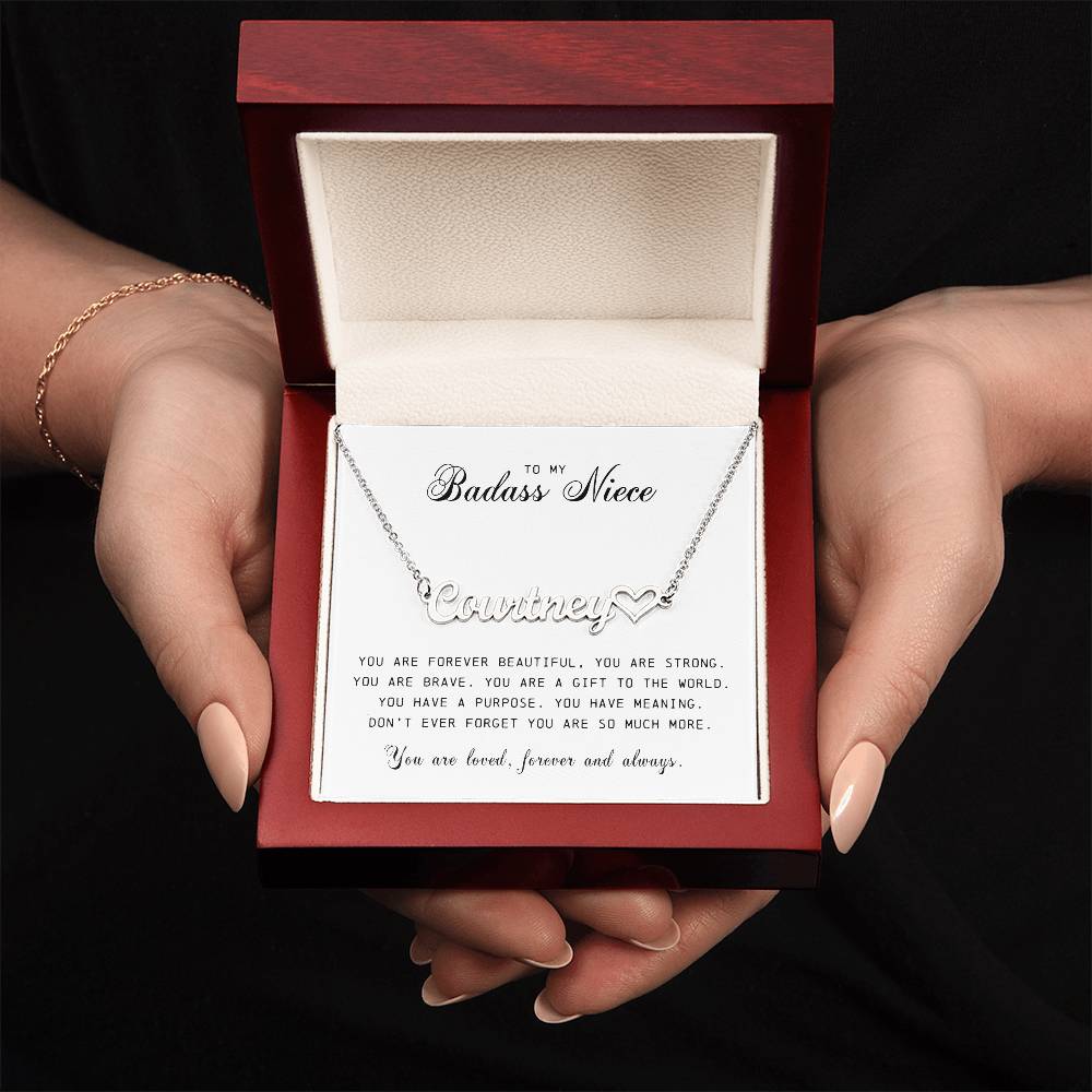 Niece Name Plate Necklace, Niece Gift