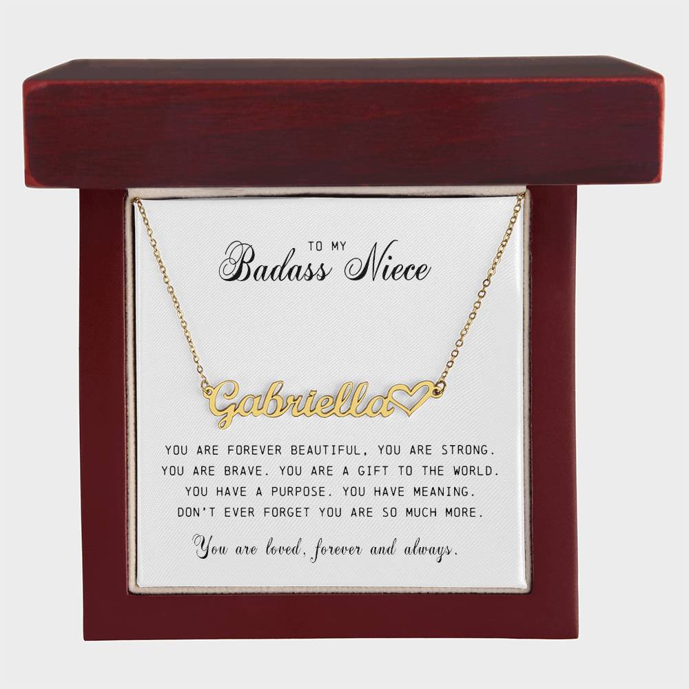 Niece Name Plate Necklace, Niece Gift