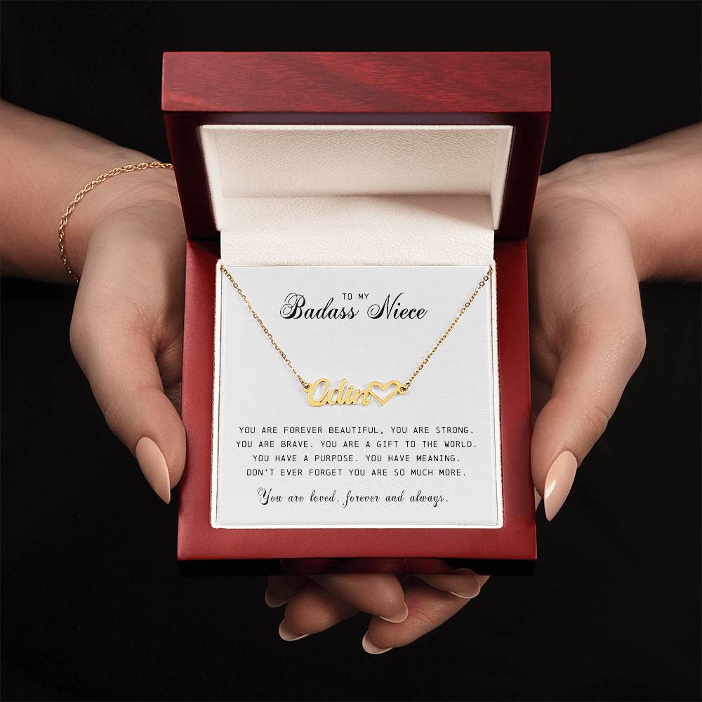 Niece Name Plate Necklace, Niece Gift