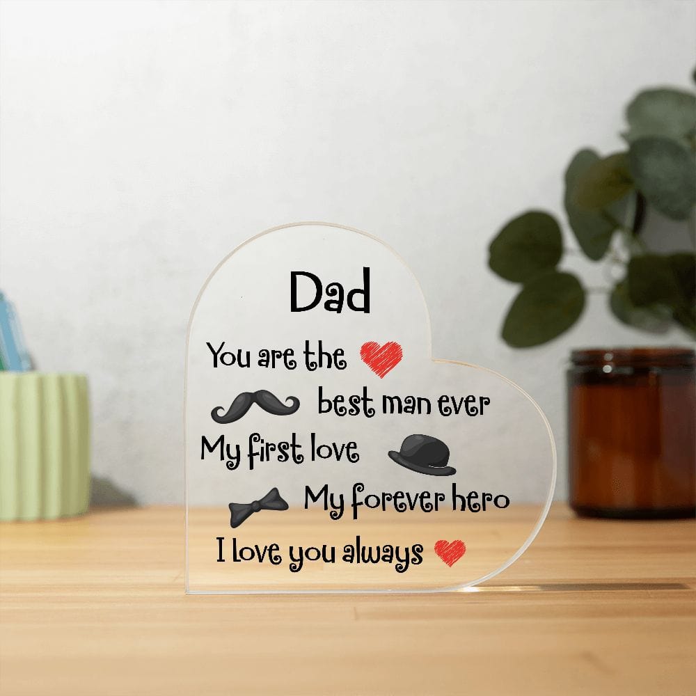 Acrylic Heart Plaque, Best Dad Gift