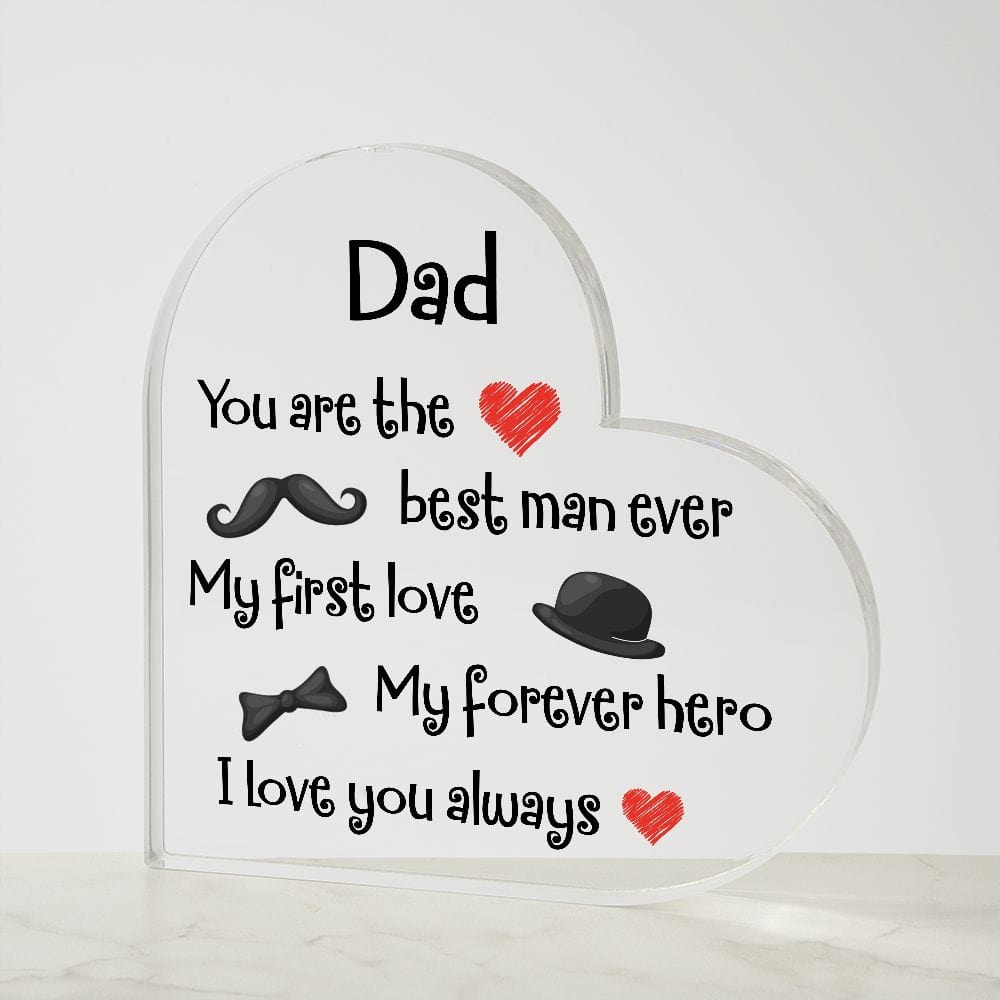 Acrylic Heart Plaque, Best Dad Gift