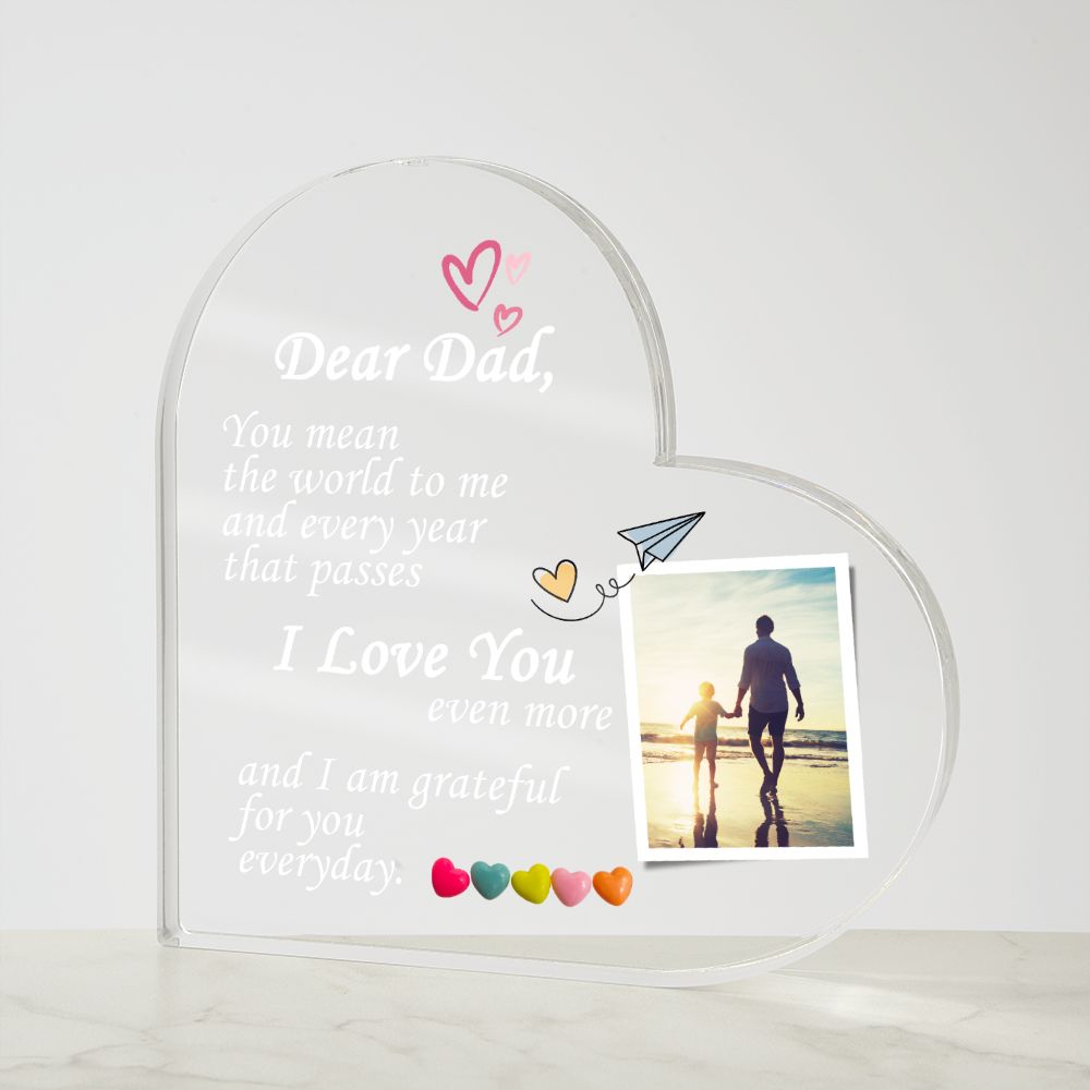 Personalized Dad Gift, Acrylic Heart Plaque
