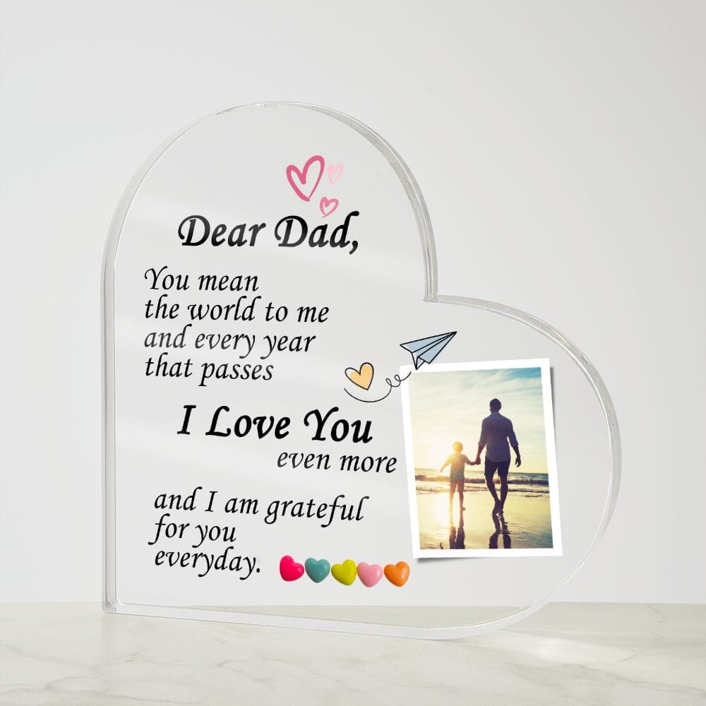 Personalized Dad Gift, Acrylic Heart Plaque