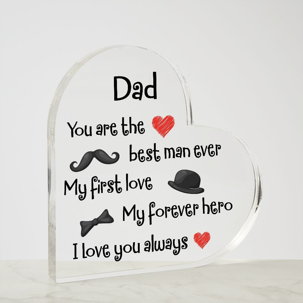 Acrylic Heart Plaque, Best Dad Gift