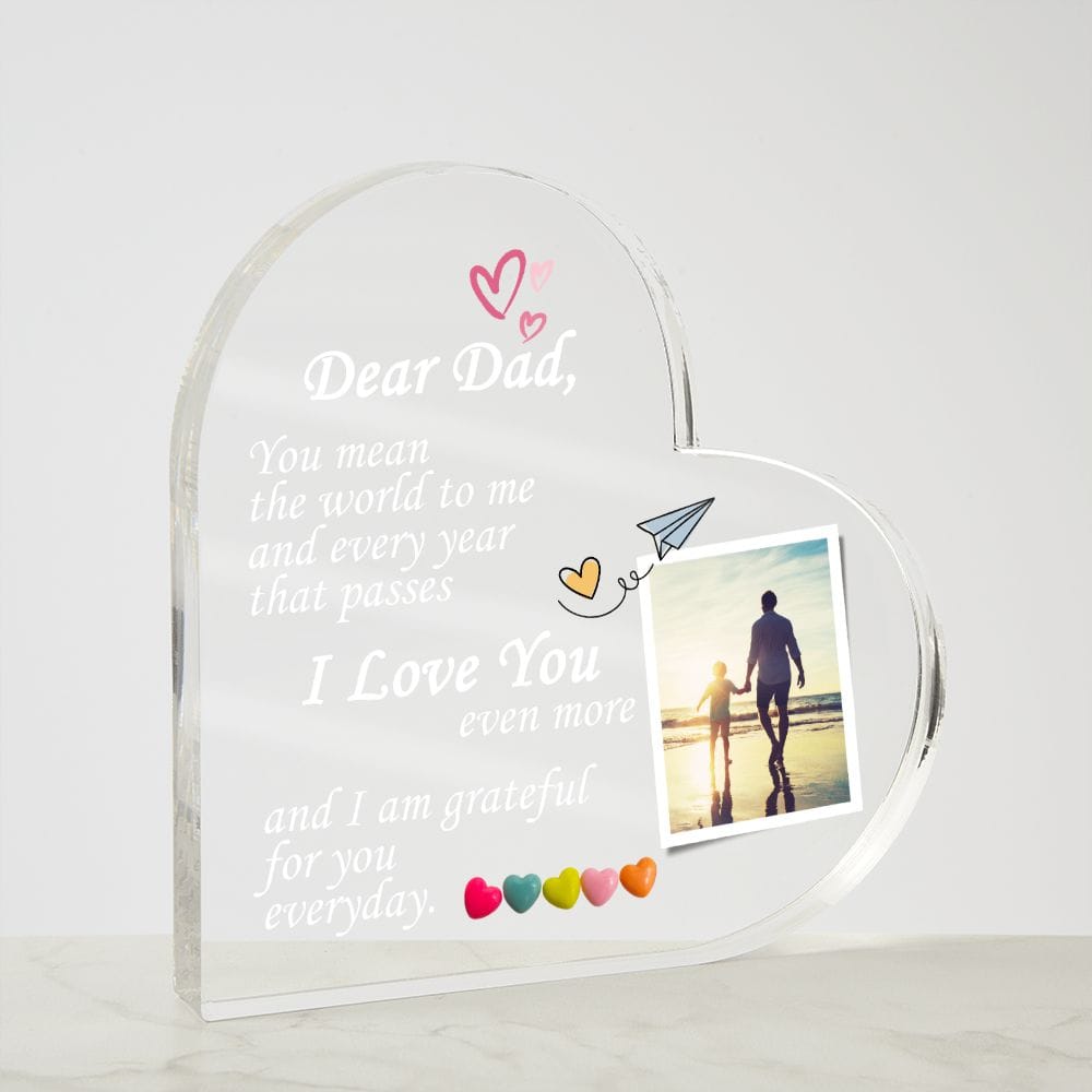 Personalized Dad Gift, Acrylic Heart Plaque