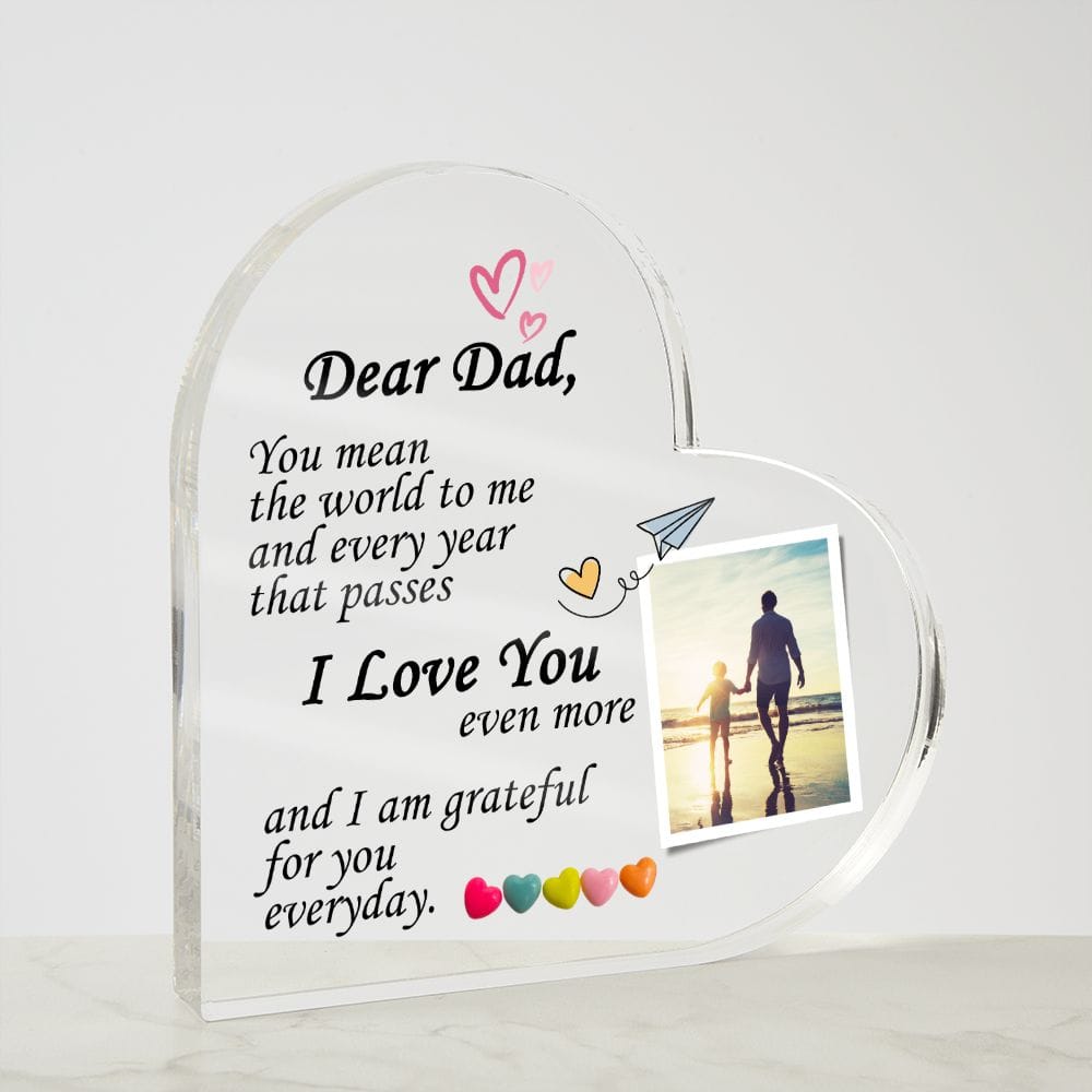 Personalized Dad Gift, Acrylic Heart Plaque