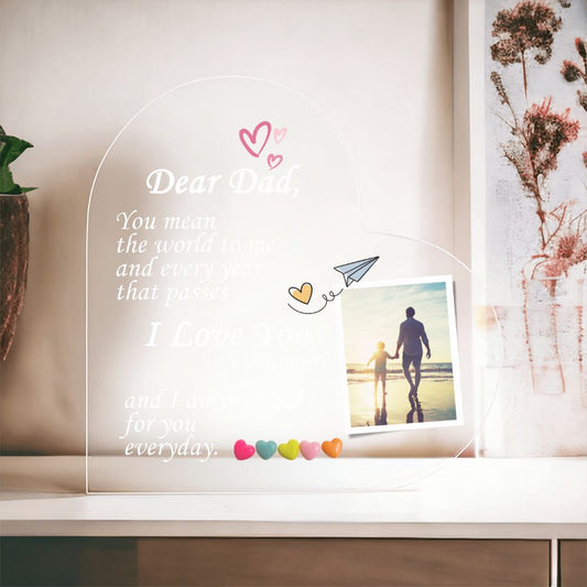 Personalized Dad Gift, Acrylic Heart Plaque