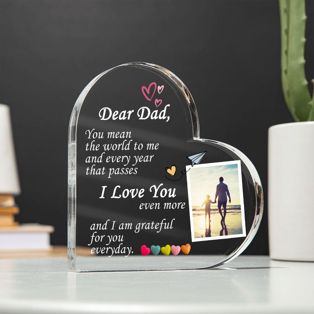 Personalized Dad Gift, Acrylic Heart Plaque