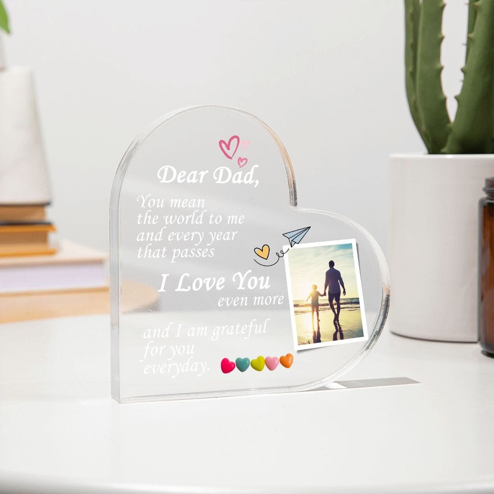Personalized Dad Gift, Acrylic Heart Plaque