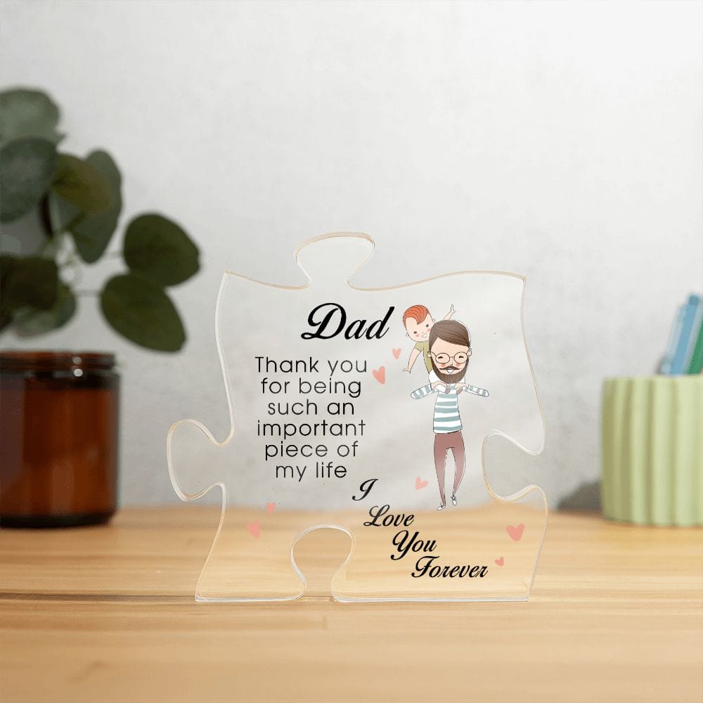To My Dad, Acrylic Puzzle Plaque, Father's Day Gift, Birthday Christmas Gift Idea