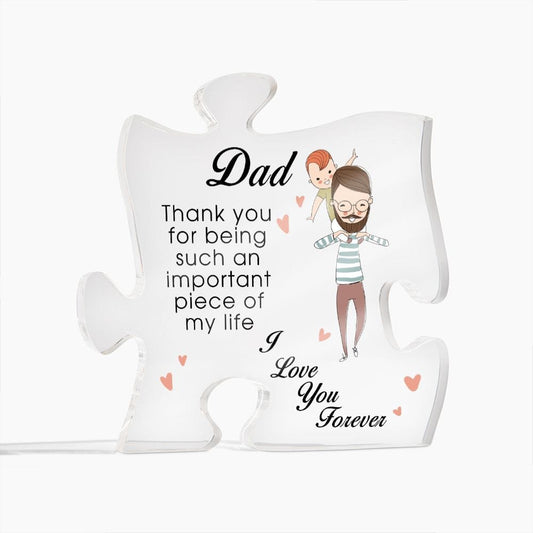 To My Dad, Acrylic Puzzle Plaque, Father's Day Gift, Birthday Christmas Gift Idea