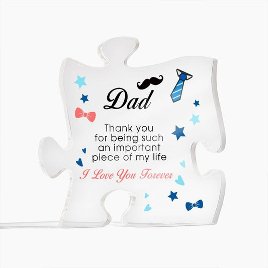 To My Dad, Acrylic Puzzle Plaque, Father's Day Gift, Birthday Christmas Gift Idea