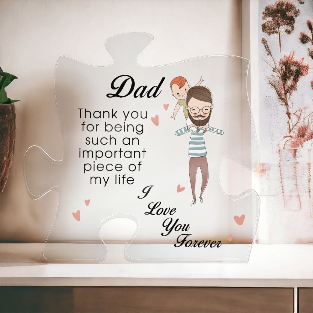 To My Dad, Acrylic Puzzle Plaque, Father's Day Gift, Birthday Christmas Gift Idea