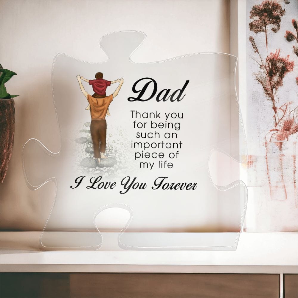 To My Dad, Acrylic Puzzle Plaque, Father's Day Gift, Birthday Christmas Gift Idea
