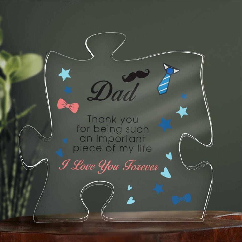 To My Dad, Acrylic Puzzle Plaque, Father's Day Gift, Birthday Christmas Gift Idea