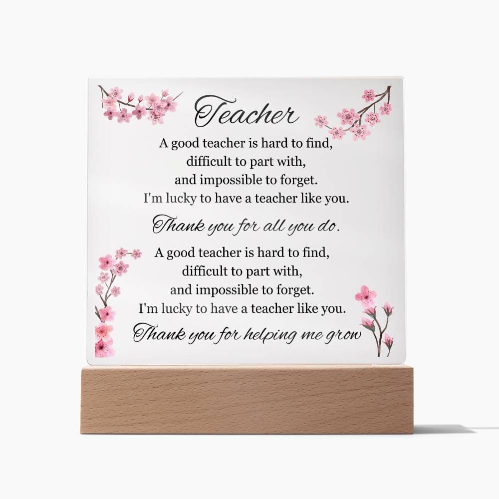 Teacher Appreciation Gift, Acrylic Square Plaque