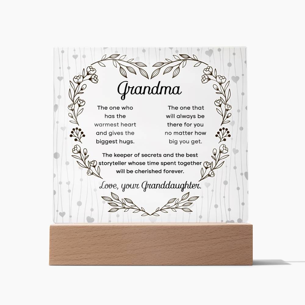 To My Grandma, Acrylic Square Plaque