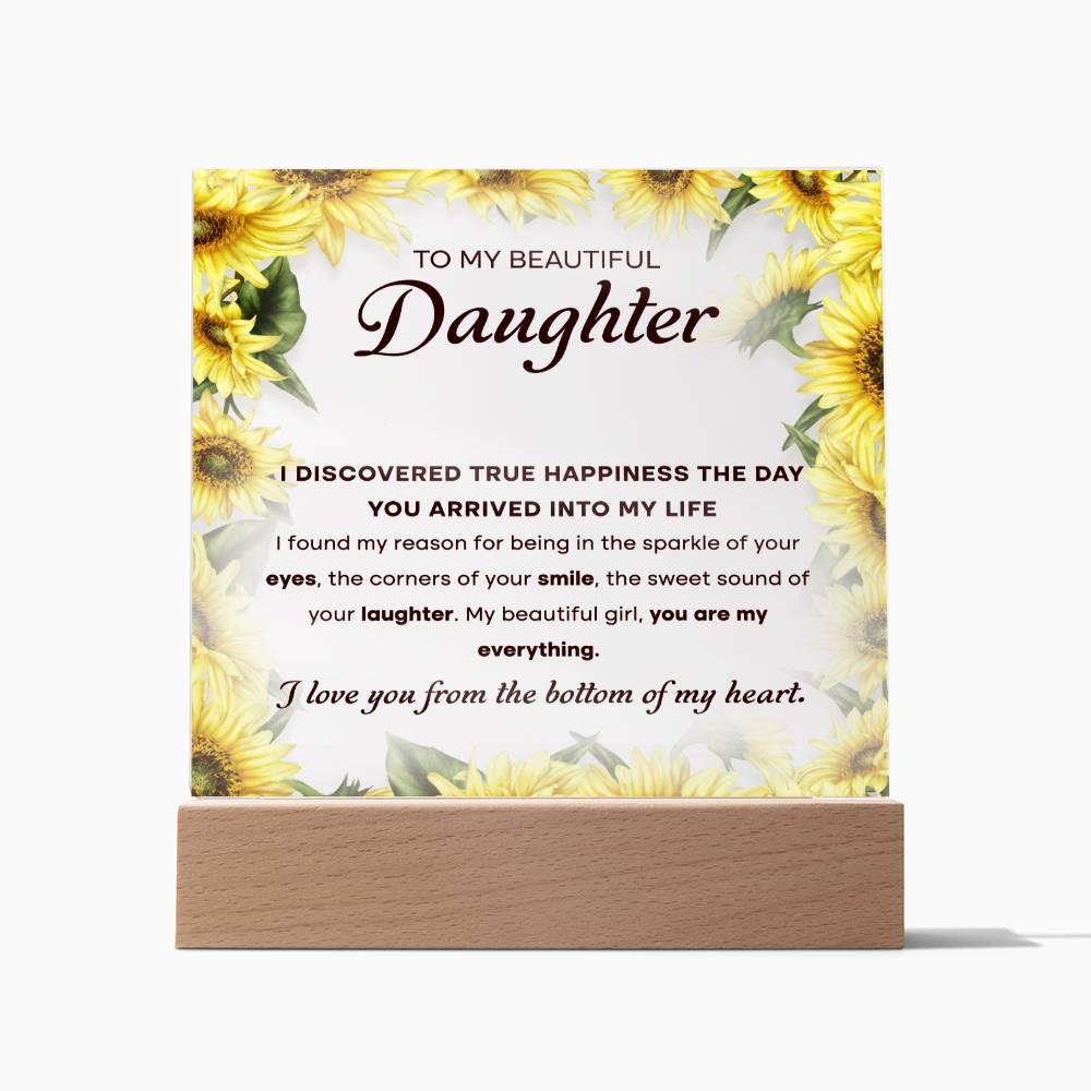 To My Beautiful Daughter, Acrylic Square Plaque