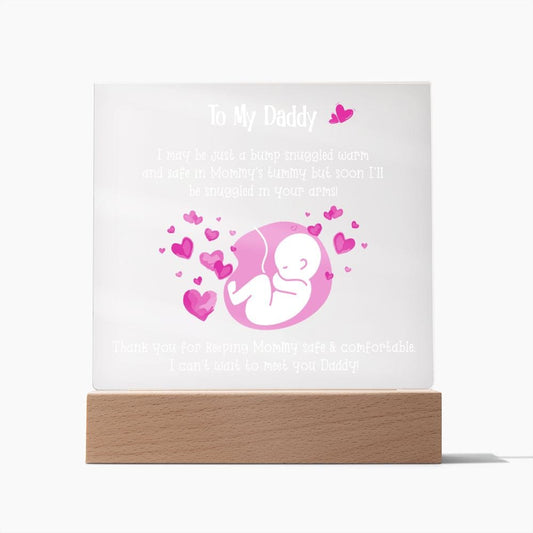 Happy Father's Day, LED Acrylic Plaque, New Dad Gift, Baby Shower