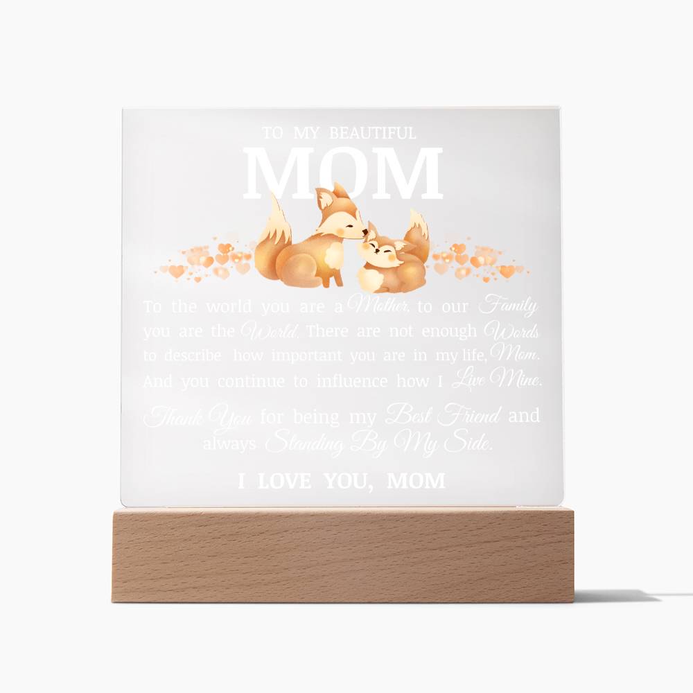 To My Beautiful Mom, Acrylic Plaque