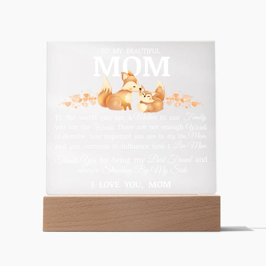 To My Beautiful Mom, Acrylic Plaque