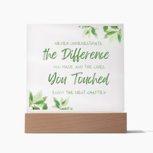 Enjoy The Next Chapter, Acrylic Square Plaque, Thank You Retirement Gift, For Colleague Coworker Retiring