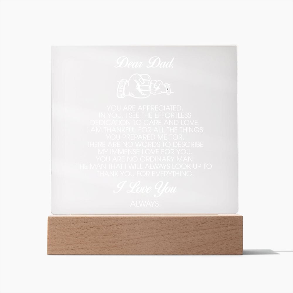 Dear Dad Gift, LED Acrylic Plaque