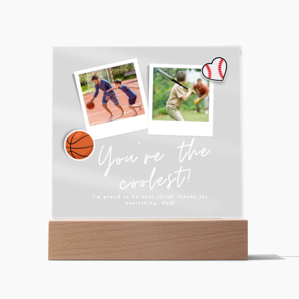 Customized Photo Plaque for Dad, Acrylic Square Plaque
