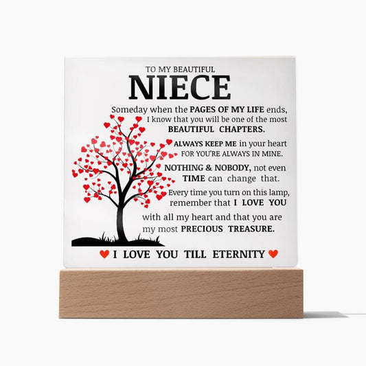 To My Beautiful Niece, You Are My Most Precious Treasure, Acrylic Plaque