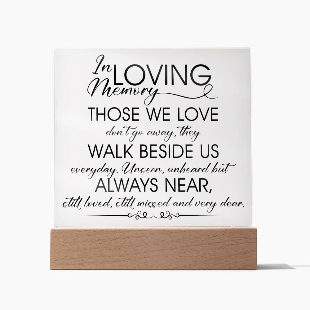 In Loving Memory Gift, Acrylic Square Plaque, Memorial Gift, Sympathy Gift for Loss