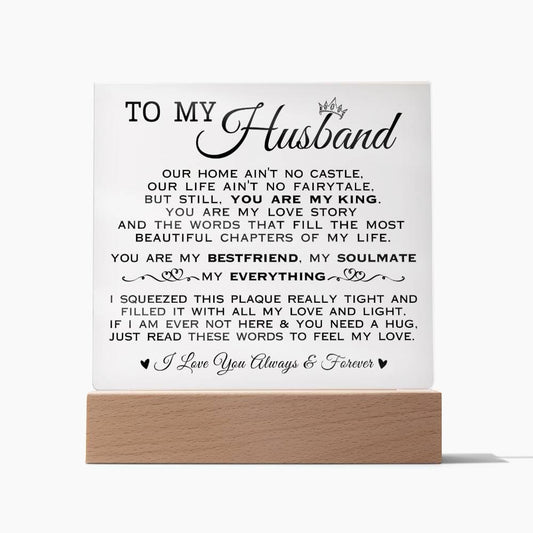 To My Husband "My King" Acrylic Plaque